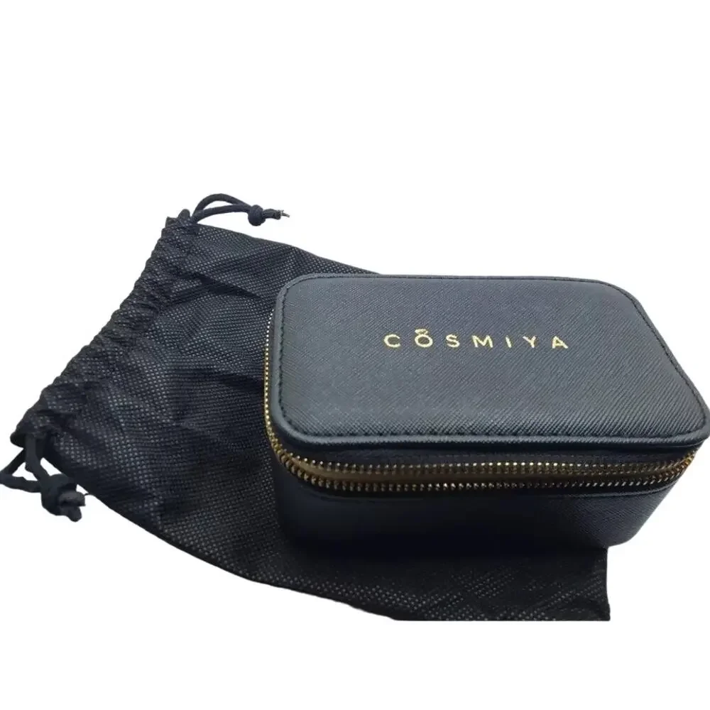 2637 Cosmiya Girls Small Luxury Vegan Leather Black Travel jewelry Box